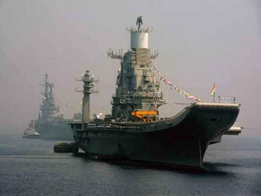 Fire to INS Vikramaditya warships ; A naval officer dies | INS विक्रमादित्य युद्धनौकेला आग; नौदल अधिकाऱ्याचा दुर्दैवी मृत्यू 