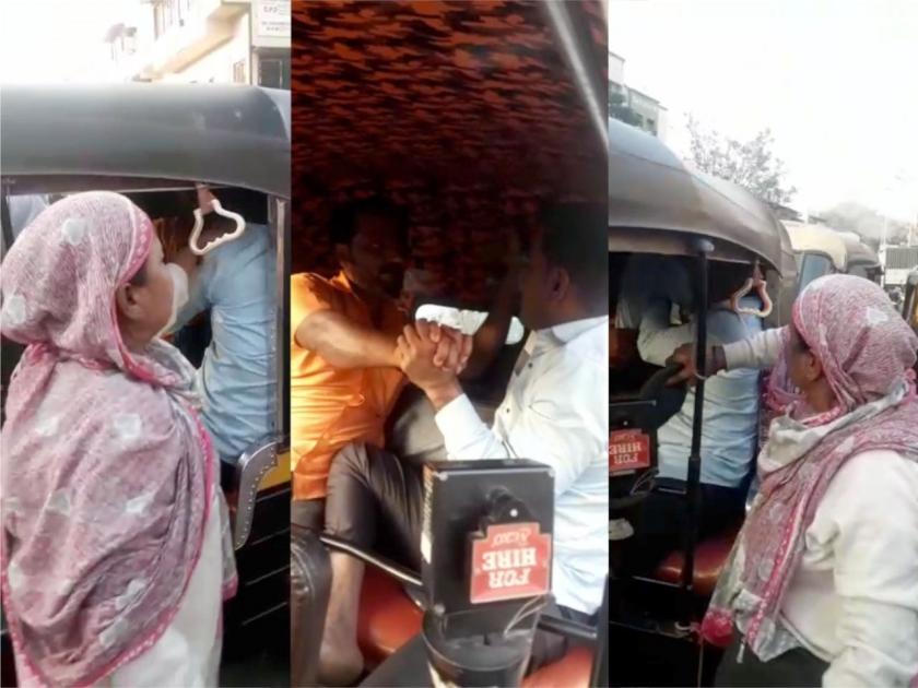 shiv sena bearer beaten by women in auto in virar video goes viral | 'आयटम चाहिए तुझे...?’ सेक्सची मागणी करणाऱ्या शिवसेना विभागप्रमुखाला महिलेनं चोपलं