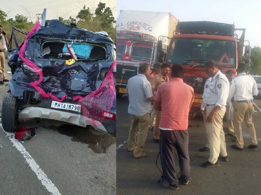 Eicher vehicle hit car on nagpur hyderabad national highway; A woman with the bride was seriously injured | आयशर वाहनाची कारला जबर धडक; नववधुसह एक महिला गंभीर जखमी