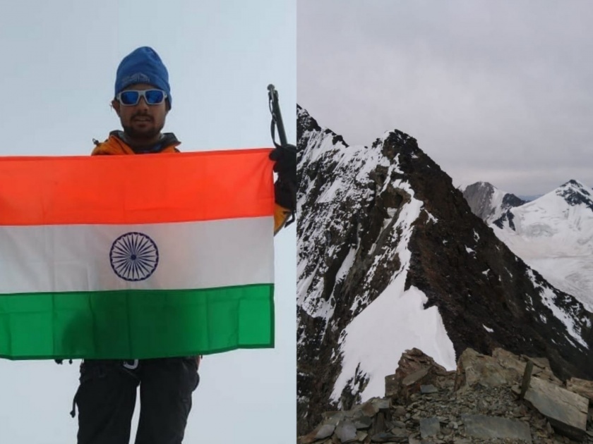 giripremi's climber successfully climb mount kang yatse | गिरिप्रेमीच्या गिर्याराेहकाने फडकवला माउंट कांग यात्से II शिखरावर तिरंगा