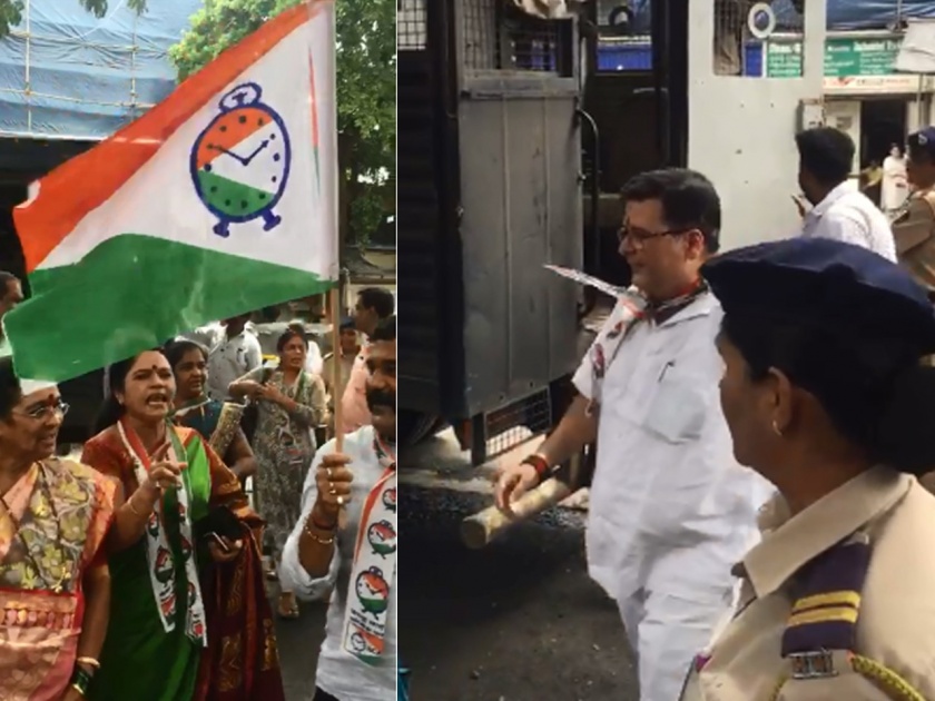 Police are detaining NCP workers in Mumbai, Thane with Navi Mumbai | मुंबई, ठाण्यासह नवी मुंबईत राष्ट्रवादीच्या कार्यकर्त्यांची पोलिसांकडून धरपकड
