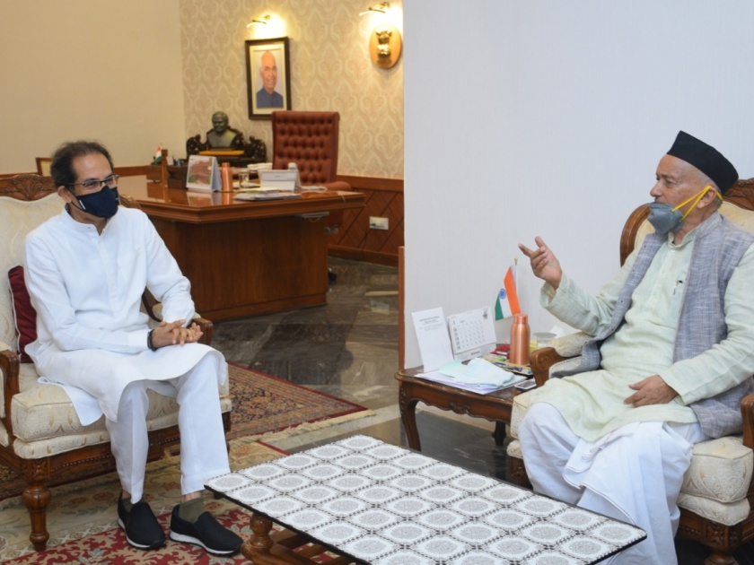 Chief Minister Uddhav Thackeray meets Governor, discusses current political issues? BKP | मुख्यमंत्री उद्धव ठाकरे यांनी घेतली राज्यपालांची भेट, राजकीय पेचावर झाली चर्चा?