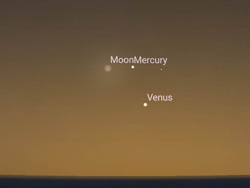 Mercury, Venus, And The Moon All Unite In This Week's Skies SSS | खगोलप्रेमींनी पाहिली शुक्र, बुध आणि चंद्राची युती