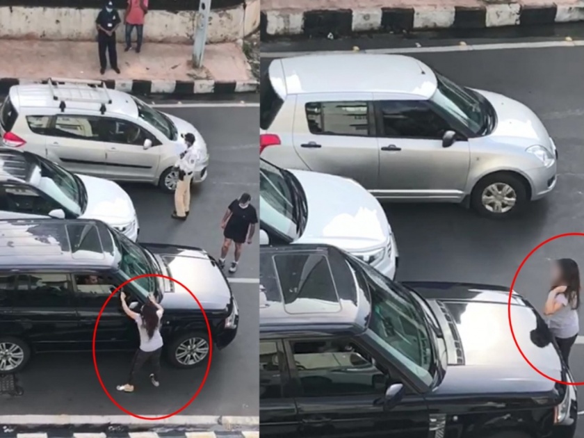 Video : High profile drama on the streets of Mumbai; She saw her husband with another woman, pulled him out of the car | Video : मुंबईच्या रस्त्यावर हायप्रोफाईल ड्रामा; तिनं नवऱ्याला दुुसऱ्या स्त्रीसोबत पाहिलं, गाडीबाहेर खेचून मारलं!