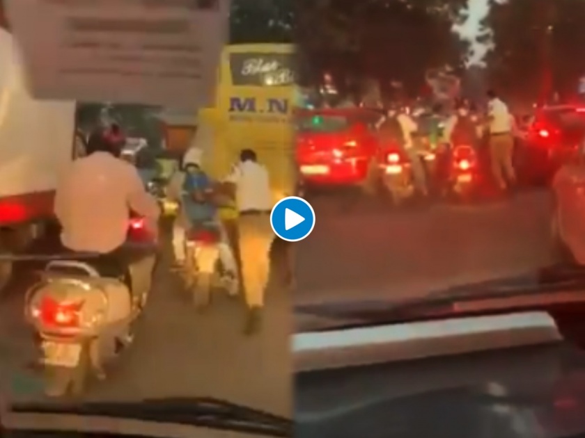 Hyderabad traffic police personnel babji ran more than 1 km to clear traffic for an ambulance | सलाम! रुग्णवाहिकेला रस्ता देण्यासाठी तब्बल २ किलोमीटर धावला ट्रॅफिक पोलिस, पाहा व्हिडीओ 