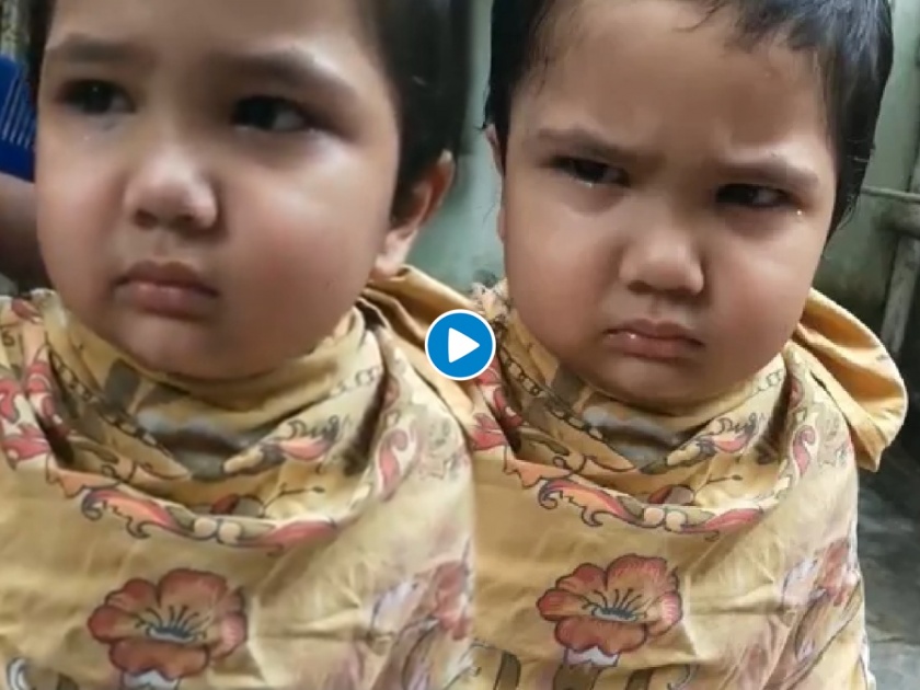 Toddler getting angry while getting a haircut with cutest video | जबरदस्ती केस कापताना रडकुंडीला आला चिमुरडा; अन् न्हाव्याला धमकीच दिली, पाहा व्हिडीओ