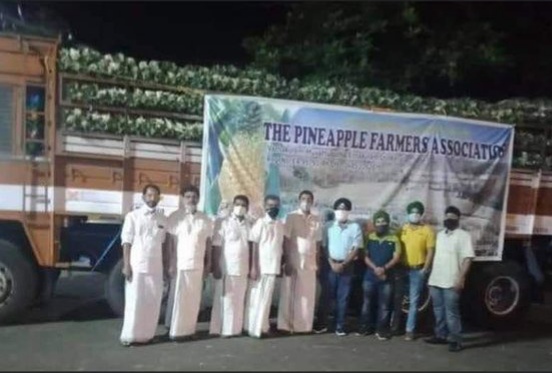 kerala farmers sent 16 tonne of pineapples to farmers protesting at delhi borders | देशभरातून मदतीचा ओघ! दिल्लीतील आंदोलकांसाठी केरळच्या शेतकऱ्यांनी पाठवला अननसांचा ट्रक