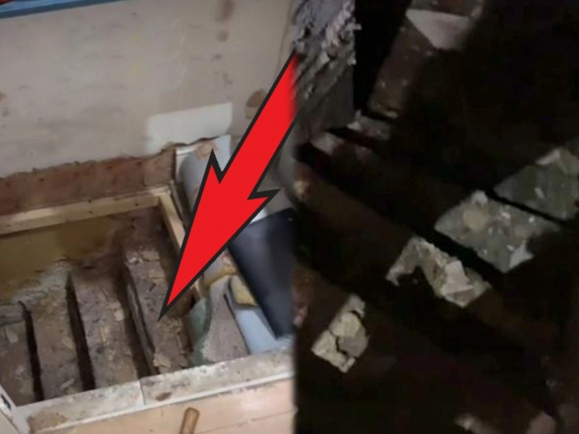 Woman scared after finding creepy hidden room inside staircase in new home | Hidden room : पै पै जमवून महिलेनं अखेर स्वतःचं घर घेतलं; अचानक पायऱ्या बाजूला सरकवताच दिसलं असं काही.....