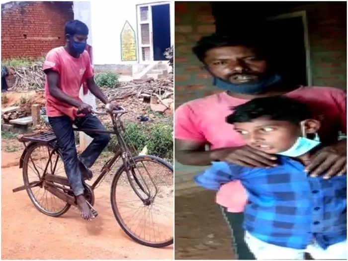 karnataka man in mysore cycle 300 km to bengaluru bring his son medicine | बापमाणूस! लेकाचा जीव वाचवण्यासाठी पित्याची धडपड; औषधासाठी सायकलवरून केला तब्बल 300 किमीचा प्रवास