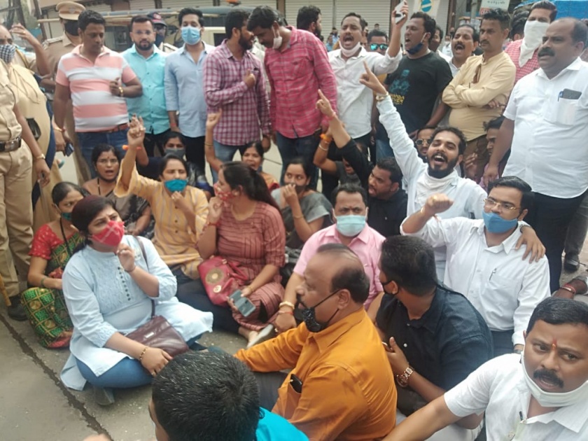 Narayan Rane: Arrest Shiv Sainiks; Demand of angry BJP workers | Narayan Rane : शिवसैनिकांना अटक करा; संतप्त भाजप कार्यकर्त्यांची मागणी