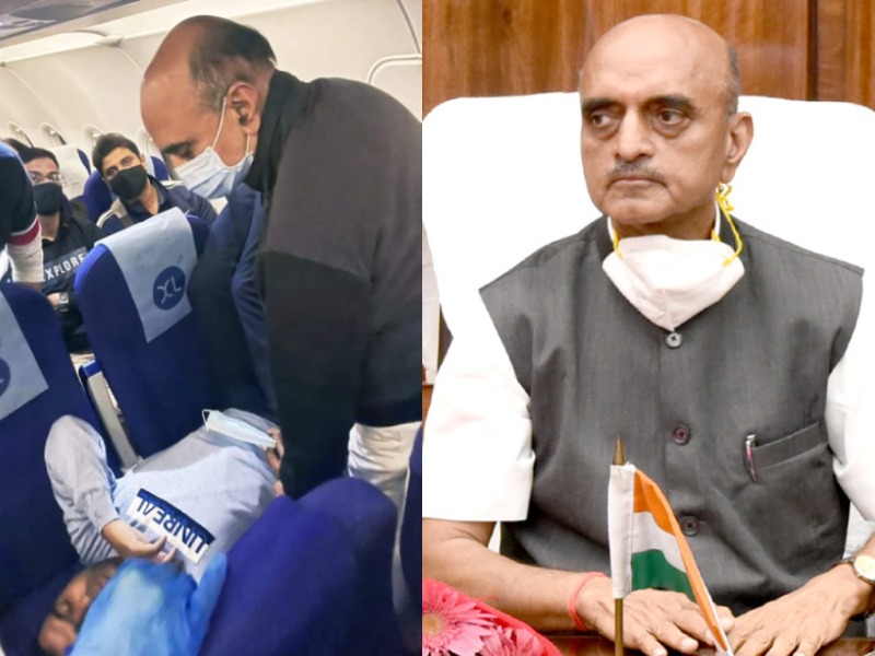 Travel dutifully! Emergency treatment on air passenger while traveling by Union Minister Dr. Bhagvat Karad | प्रवास कर्तव्यदक्षतेचा! केंद्रीय मंत्री डॉ. भागवत कराडांकडून विमान प्रवासात प्रवाशावर आपत्कालीन उपचार