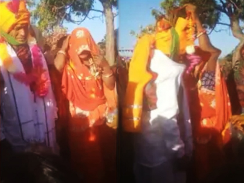 love story after 40 years elderly couple married with full rituals in banswara amazing and great bonding | ...अन् तब्बल 40 वर्षांनी वृद्ध दाम्पत्याने घेतल्या सप्तपदी; जावयाने 60 व्या वर्षी लावलं सासू-सासऱ्यांचं लग्न