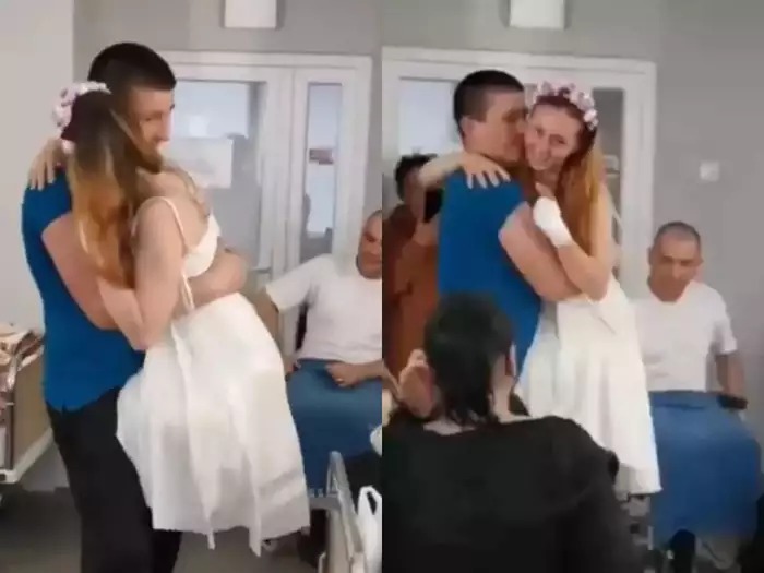 video nurse who lost both her legs on land mine marry in hospital ward dances with husband | Video - युद्धातही प्रेम जिंकलं! ब्लास्टमध्ये दोन्ही पाय गमावलेल्या नर्सने रुग्णालयातच केलं लग्न