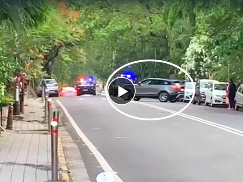 Video: An unidentified car broke through the security shield of the Chief Minister and entered the convoy | Video : मुख्यमंत्र्यांचे सुरक्षा कवच भेदून अनोळखी कार ताफ्यात घुसली