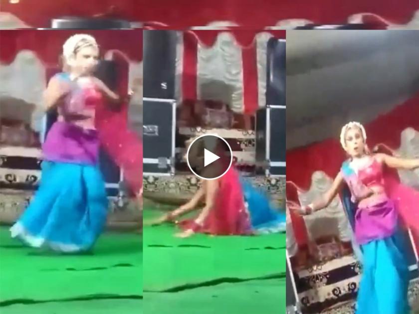 Shocking Video: youth suddenly falls down while dancing in the guise of Parvati; Death on stage after Heart Attack like singer KK trending | Video : जागरण गोंधळामध्ये पार्वतीच्या वेषात नृत्य करताना अचानक खाली पडला; स्टेजवरच मृत्यू
