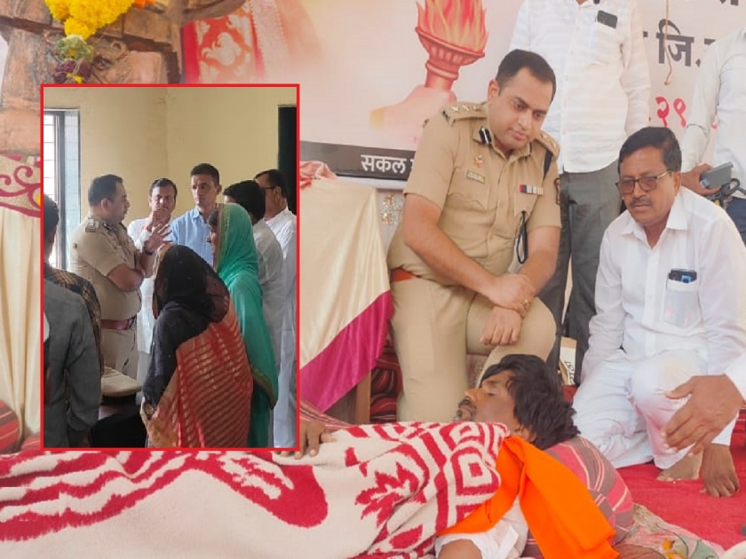 Additional Director General of Police Antarwali Sarati; Visit of Manoj Jarange, interaction with villagers | अतिरिक्त पोलिस महासंचालक अंतरवाली सराटीत; मनोज जरांगेंची भेट, ग्रामस्थांशी संवाद