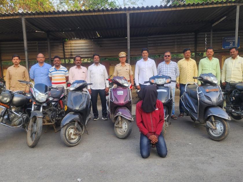 Stolen two-wheeler in Pune for sale in Beed; Thieves were handcuffed and seven bikes were also seized | पुण्यात चोरलेल्या दुचाकी बीडमध्ये विक्री; चोरट्याला बेड्या ठाेकून सात दुचाकीही जप्त 