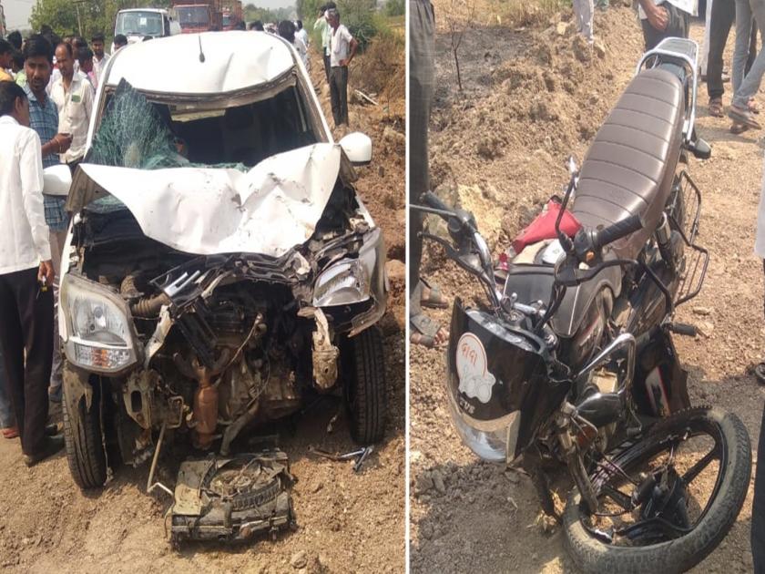 mother-son died on the spot in a car-bike accident in Wasmat | आईला दवाखान्यात नेताना झाला अपघात; कार-दुचाकीच्या अपघातात मायलेकाचा जागीच मृत्यू