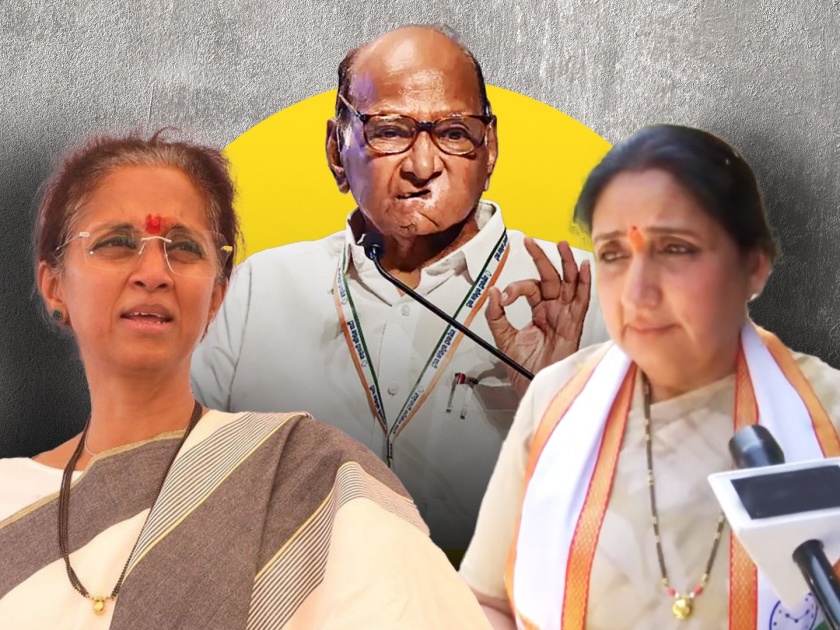 Baramati Lok Sabha Tears in Sunetra Pawar's eyes on Sharad Pawar's statement, Supriya Sule's first reaction | Baramati Lok Sabha : शरद पवारांच्या विधानावर सुनेत्रा पवारांच्या डोळ्यात अश्रू, सुप्रिया सुळेंची पहिली प्रतिक्रिया, म्हणाल्या...