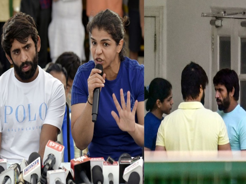  Wrestlers Bajrang Punia and Sakshi Malik met Sports Minister Anurag Thakur as new dates for WFI elections were announced | "ब्रिजभूषण सिंग यांच्याशी संबंधित कोणत्याही व्यक्तीला भारतीय कुस्ती महासंघात स्थान मिळू नये"
