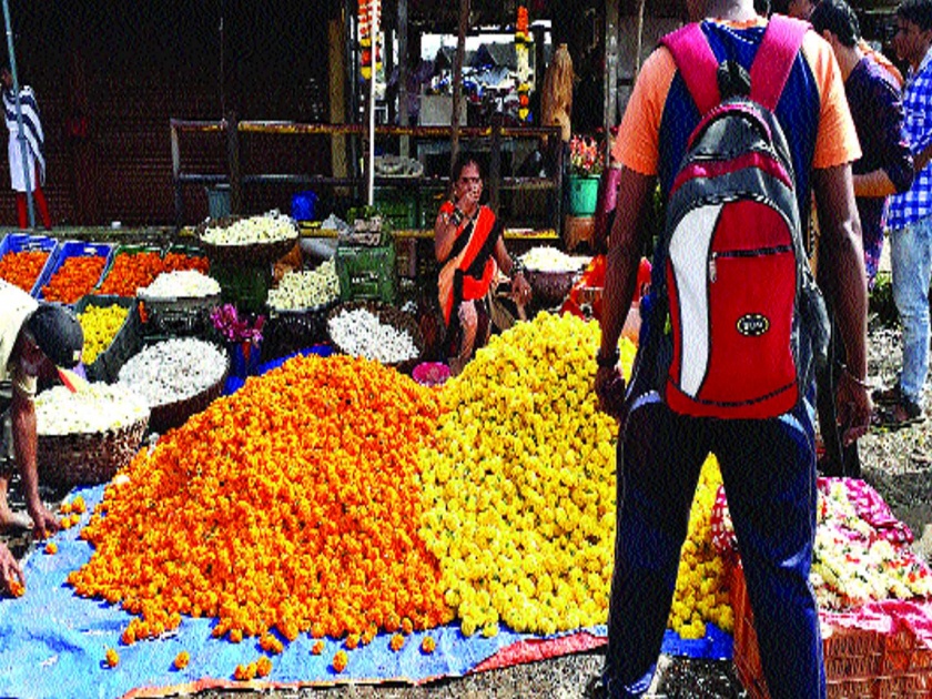 Due to Navratri festival, the demand for flowers of marigold | नवरात्रोत्सवामुळे झेंडूच्या फुलांना मागणी, झेंडू, शेवंती २०० रुपये किलो