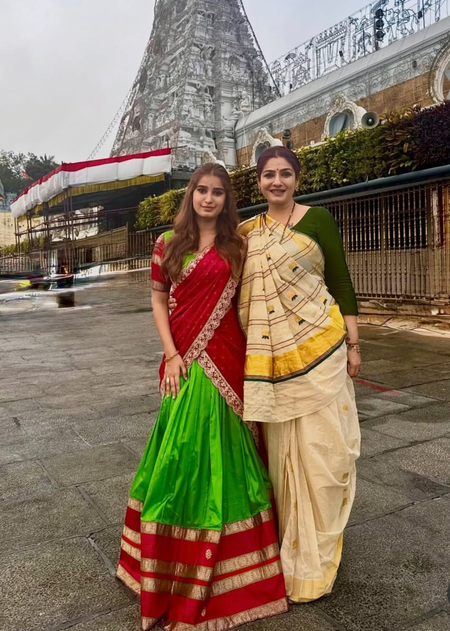 Raveena Tandon, Rasha Thadani visit Tirupati temple to mark latter's birthday & ‘India's big win’