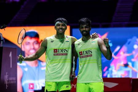 Chirag upset reigning world champions to reach men’s doubles final