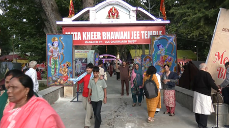Thousands gather at Mata Kheer Bhawani temple in Kashmir for annual Jyeshtha Ashtami festival