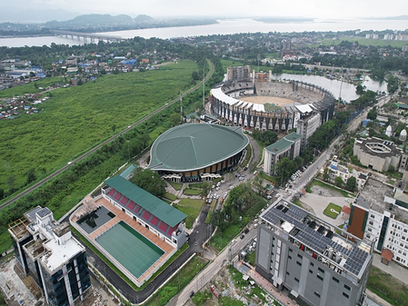 class cricket stadium, swimming complex: CM Sarma