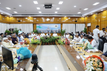party meet on Cauvery dispute underway; CM Shivakumar seeks united stand
