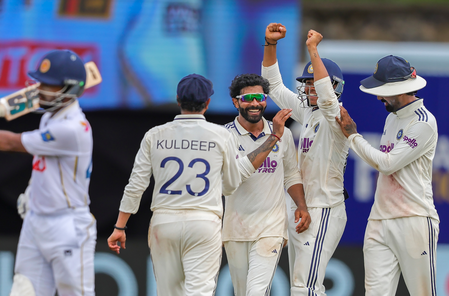 1st Test: Suthar, Jadeja star as India bowl out SL for 284, take 178