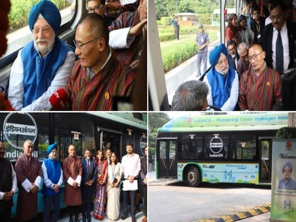 Bhutan PM and Indian Union Minister Promote Green Mobility with Hydrogen-run Bus Ride in Delhi