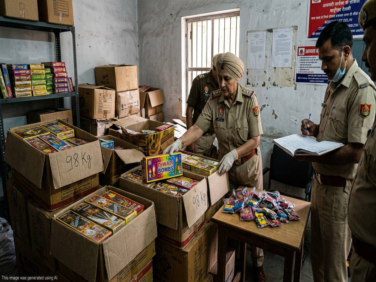 Firecrackerws Delhi Police Seize 98 Kg Illegal Firecrackers, Three Arrested in North ...