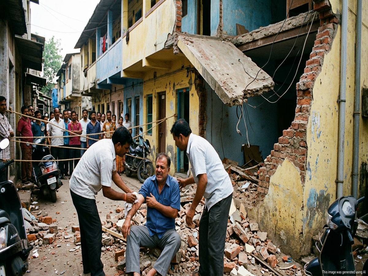 Man Injured as Chawl Balcony and Wall Collapse in Thane - www ...