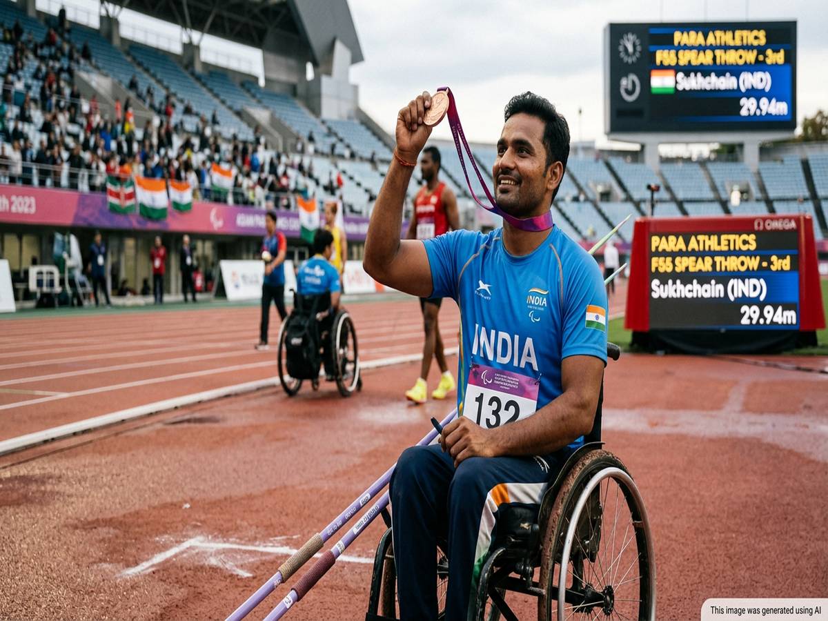Sukhchain Secures Bronze in Asian Para Games Javelin Throw F55 - www ...
