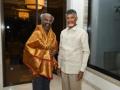 Rajinikanth calls on Chandrababu Naidu in Hyderabad - Hindi News | Rajinikanth calls on Chandrababu Naidu in Hyderabad | Latest politics News at Lokmattimes.com