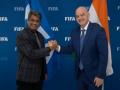 AIFF President, Secretary-General meet FIFA President in Doha - Hindi News | AIFF President, Secretary-General meet FIFA President in Doha | Latest football News at Lokmattimes.com