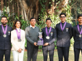 Sports Min Mandaviya felicitates Asian Equestrian medallists, reaffirms govt’s commitment to set up a quarantine centre in a year - Hindi News | Sports Min Mandaviya felicitates Asian Equestrian medallists, reaffirms govt’s commitment to set up a quarantine centre in a year | Latest other-sports News at Lokmattimes.com
