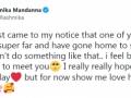 Rashmika Mandanna warns fan who turned up at her home to meet her - Hindi News | Rashmika Mandanna warns fan who turned up at her home to meet her | Latest entertainment News at Lokmattimes.com