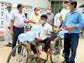 Yogi gives tricycle to man with disability - Hindi News | Yogi gives tricycle to man with disability | Latest politics News at Lokmattimes.com