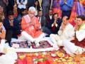 J&K LG takes part in 'Bhoomi Pujan' of Amarnath Yatri Niwas in Srinagar - Hindi News | J&K LG takes part in 'Bhoomi Pujan' of Amarnath Yatri Niwas in Srinagar | Latest politics News at Lokmattimes.com