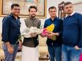 Union Minister Anurag Thakur interacts with 'Kantara' team, talks about making India 'film hub of the world' - Hindi News | Union Minister Anurag Thakur interacts with 'Kantara' team, talks about making India 'film hub of the world' | Latest entertainment News at Lokmattimes.com