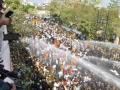 Raj police use water cannons on BJYM activists protesting against paper leaks, unemployment - Hindi News | Raj police use water cannons on BJYM activists protesting against paper leaks, unemployment | Latest politics News at Lokmattimes.com