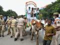 Telangana Cong leader falls off bullock cart during protest - Hindi News | Telangana Cong leader falls off bullock cart during protest | Latest politics News at Lokmattimes.com