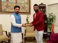 Indian batter Cheteshwar Pujara gets Arjuna Award trophy from Anurag Thakur - Hindi News | Indian batter Cheteshwar Pujara gets Arjuna Award trophy from Anurag Thakur | Latest cricket News at Lokmattimes.com
