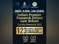 Jindal Global Law School is India's leading research-driven faculty with over 120 Scopus Publications - Higher than all NLUs - Hindi News | Jindal Global Law School is India's leading research-driven faculty with over 120 Scopus Publications - Higher than all NLUs | Latest business News at Lokmattimes.com