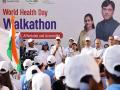 Union Minister Mandaviya and MoS for Health Bharati Pravin lead walkathon on World Health Day - Hindi News | Union Minister Mandaviya and MoS for Health Bharati Pravin lead walkathon on World Health Day | Latest national News at Lokmattimes.com