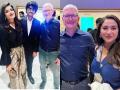 Raveena Tandon to Madhuri Dixit, Bollywood celebs pose with Apple CEO Tim Cook - Hindi News | Raveena Tandon to Madhuri Dixit, Bollywood celebs pose with Apple CEO Tim Cook | Latest entertainment News at Lokmattimes.com