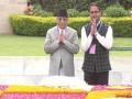 Nepal PM Pushpa Kamal Dahal lays wreath at Raj Ghat - Hindi News | Nepal PM Pushpa Kamal Dahal lays wreath at Raj Ghat | Latest international News at Lokmattimes.com
