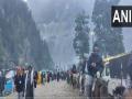 J-K: Amarnath Yatra resumes from Baltal base camp as weather improves - Hindi News | J-K: Amarnath Yatra resumes from Baltal base camp as weather improves | Latest national News at Lokmattimes.com